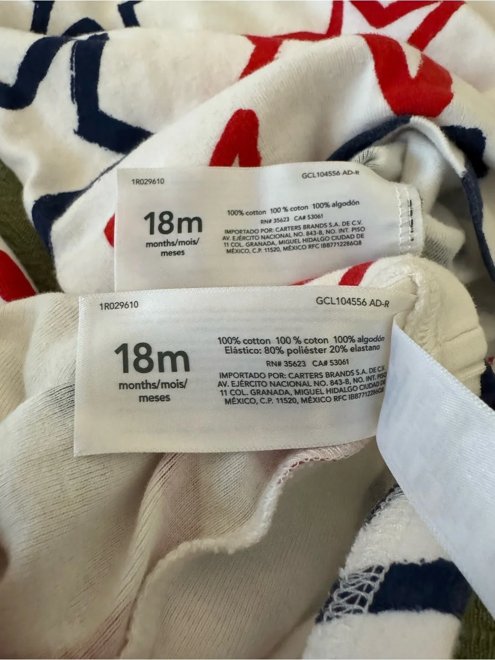 Carter’s 2pc Set in White, Red, & Navy Size 18 Months